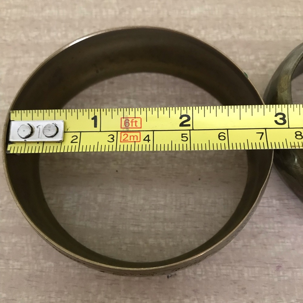 Vintage Brass Bangle Bracelets Set - image 6